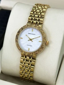 Vintage Gold Tone Women’s Quartz Watch Stainless Steel Band Fashion Bracelet Watch Luxury Dress Waterproof Wristwatch