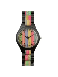 Vintage Handmade Natural Custom Logo Japan Quartz Men Wooden Watch Colorful Bamboo Watch Montre En Bois