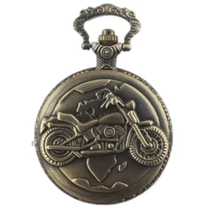 Vintage Motorbike Carved Case Antique Pocket Watch