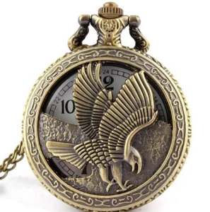 Vintage Personality Necklace Pendant Watch 4 Designs Eagle Bronze Pocket Watch