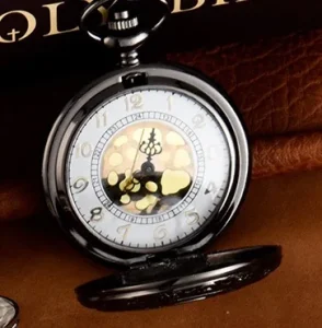 Vintage Petal Hollow Skull Skeleton Roman Numeral Quartz Pocket Watch Alloy Chain Pendant Watch Gift for Women and Men