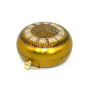 Vintage Pocket Watch Shaped Tinplate Gift Packaging Box with Creative Design Custom Logo Option for Candy or Gift Use