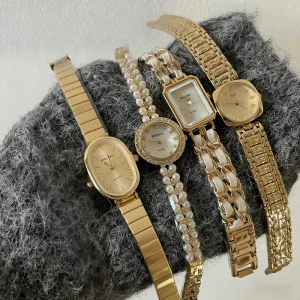 Vintage Style Women’s Watch Gold Plated Stainless Steel Quartz Watch for Men Reloj Para Hombre