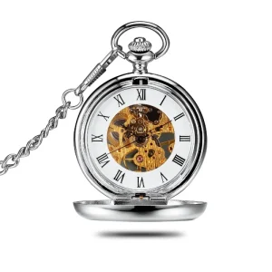 Vintage Watch Silver Metal Japan Movt Stainless Steel Back Pocket Watches Manufacturer