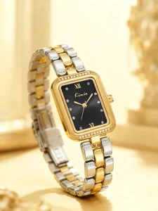 Vintage Women’s Quartz Watch Waterproof Alloy Case Gold