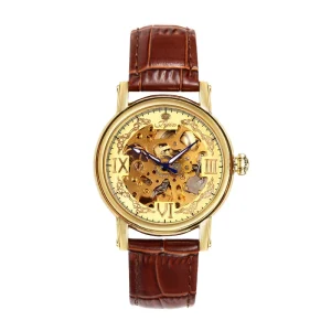 Virtue Luxury Automatic Mechanical Skeleton Watch for Men Water Resistant with Acrylic Band and Metal Case