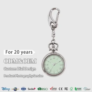 Virtue Quartz Movement Alloy Case 3ATM Water Resistant Custom Kid Pocket Watch School Student Keychain