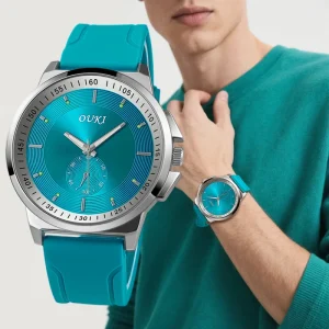 W099 Customized Men’s Luxury Simple Watches Quartz Silicone Fashion Sport Retro Round Glass Dial Alloy Band Men Quartz Watches