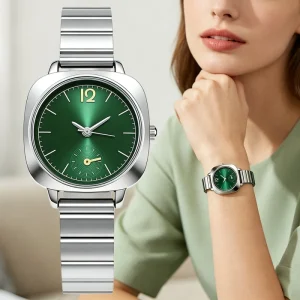 W177 Women’s Silver Alloy Case Analog Quartz Watches Fashionable Glass Dial Luxury Style Women Watches