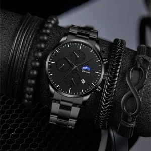WGS 150 Fashion Mens Calendar Watches Male Quartz Watch Men Bracelet Wrist Watch Relogio Masculino