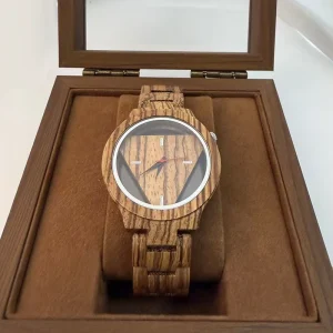 Watch Factory Seiko Movement Bamboo Zebrawood Band Round 42mm Glass Dial Pointer Wooden Quartz Fashion Charm Waterproof Watch