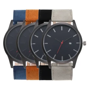 Watch Fashionable Casual Retro Leather Strap Quartz Wristwatch with Date Display Unisex