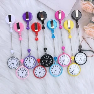 Watch Retractable Keychains Beadable Badge Reels Retractable Nurse Beaded Watch for Nurses Doctors Paramedics