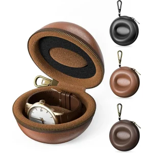 Watch Travel Case for Men and Women Portable Single Watch Storage Box and Organizer Travel Watch case with logo