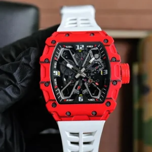 Watch for Men Automatic Watch Carbon Fiber Black Skeleton Dial Butterfly Rotor Mechanical Watch