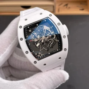Watch for Men Automatic Watch Ceramic White Dial Octagon Skeleton Watch Men’s Mechanical Watch