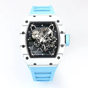 Watch for Men Automatic Watch White Carbon Fiber Skeleton Dial Men’s Mechanical Watch