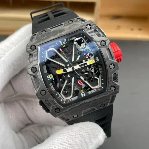 Watch for Men Luxury Watch Black Carbon Skeleton Dial Automatic Mechanical Watch Designer Watch