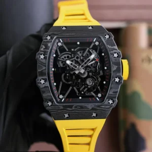 Watch for Men Mechanical Watch Carbon Fiber Black Skeleton Dial Men’s Mechanical Watch