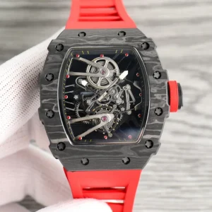 Watch for Men Mechanical Watches Carbon Fiber 47mm Black Dial Octagon Mens Watches Luxury Men’s Mechanical Tourbillon Watch