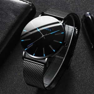 Watch for Men Simple Style Dial Quartz Watch Alloy Mesh Strap Luxury Wrist Watch