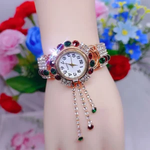 Watch for Women Luxury Jewelry Fashion Quartz Wristwatches Crystal Tassel Top Brand Girl Watch