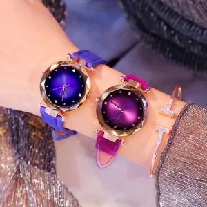Watch for Women Women’s Quartz Watch with Colorful Dial Leather Band Gift