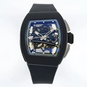 Watch with Black Ceramic Case Skeletonized Design Tourbillon Men’s Mechanical Watch