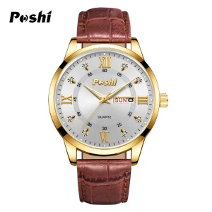 Watch with Quartz Movement Date Display Stainless Steel Case for Business Occasions Men