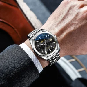 Watch with Simple Dials Featuring Water Resistance Mechanical Watch Suitable for Business Occasions Men Watch