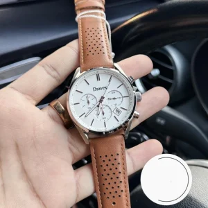 Watches Multifunctional Timing Luminous Calendar Dial Leather Watch Strap Watch For Men