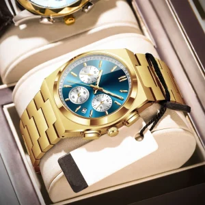 Watches for Men High Quality Stainless Steel Custom Logo 24 Hours Display Waterproof Chronograph Quartz Wristwatch