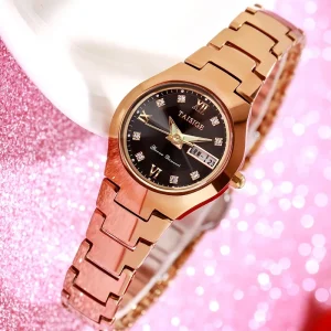 Watches with Round Dials Moon Phase Display Quartz Watches Suitable for Daily Wear Women’s Watches