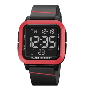 Waterproof 3BAR Water Resistant Outdoor Sport Digital Wrist Watch Unisex LCD Display Black Dial Calendar Alarm