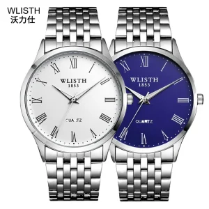 Waterproof Business Quartz Watch for Men, Stainless Steel, Luminous Clock, Factory Wrist Watch