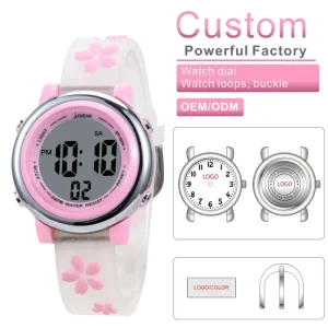 Waterproof Cartoon Kids Wrist Watch Sport LED Display Quartz Movement
