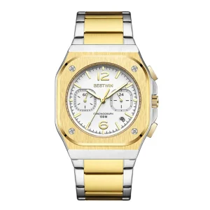 Waterproof Chronograph Sport Watch for Men Auto Date Quartz Wrist Watch Luxury Analog Stainless Steel Band