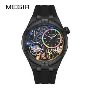 Waterproof Hollow Design Luminous Silicone Strap Customized Quartz Men Watch Sports Watch for Boys Reloj Hombres