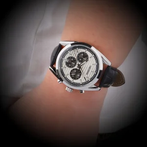 Waterproof Japanese Quartz Analog Watch Movement Chronograph Against Water 30M Leather Strap Business Quartz Wrist Analog Watch