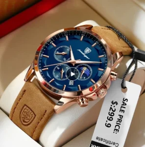 Waterproof Luminous Mens Quartz Wrist Watches Fashion Luxury Stainless Leather Wristwatch for Men