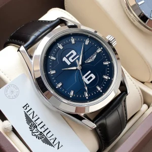 Waterproof Quartz Men’s Luxury Business Casual Classic Retro Dial Leather Strap Customizable Logo Watch