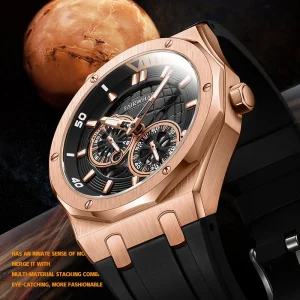 Waterproof Skeleton Luxury Mechanical Automatic Wrist Watch for Men