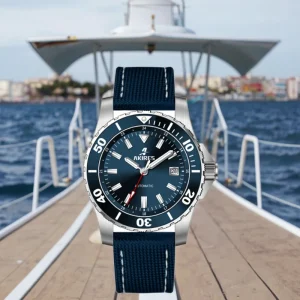 Waterproof Vintage Simple Design Stainless Steel Automatic Dive Watch Unisex Mechanical Watch Leather Nylon