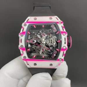White Carbon Fiber Skeletonized Tourbillon Business Men’s Automatic Mechanical Watch