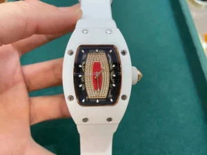 White Ceramic Case Rubber Strap Women’s Watch Business Automatic Watch