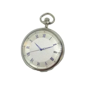 White Roman Pocket Watch Stainless Steel Mechanical Pocket Watches