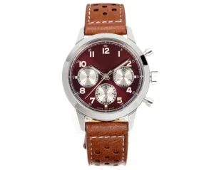 Wine-red Dial Multi-functional Chronograph Men’s Automatic Mechanical Watch