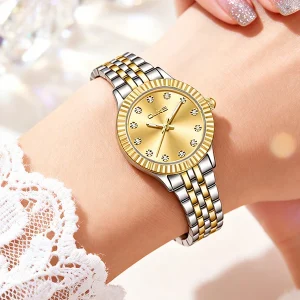 Women Business Fashion Casual Stainless Steel Watch Lady Classic Waterproof Watch for Couple Gift