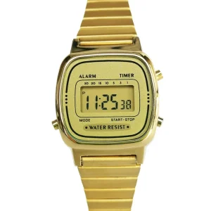 Women LED Digital Sports Watch Steel Band Waterproof Wristwatch