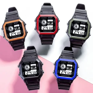 Women Men Unisex Watch Gold Black Vintage Silica Gel LED Sports Wristwatches Electronic Digital Watches